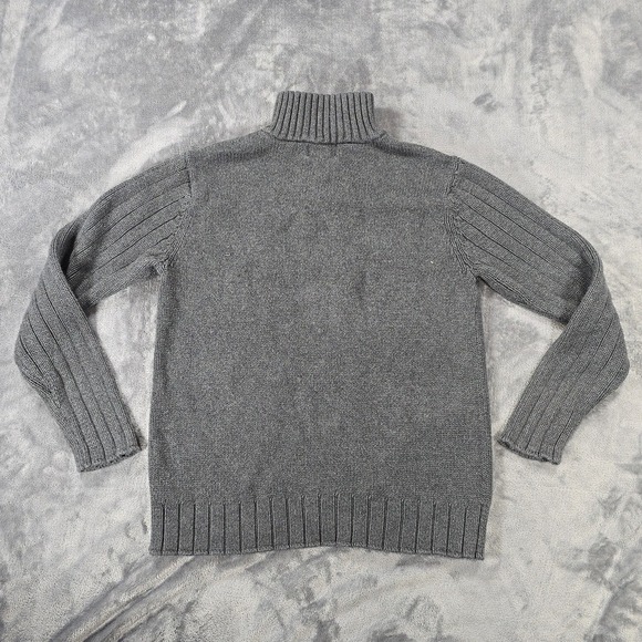 Polo Jeans Co Ralph Lauren 1/4 Zip Pullover Mens M Gray Knit Casual Sweater - Picture 3 of 9